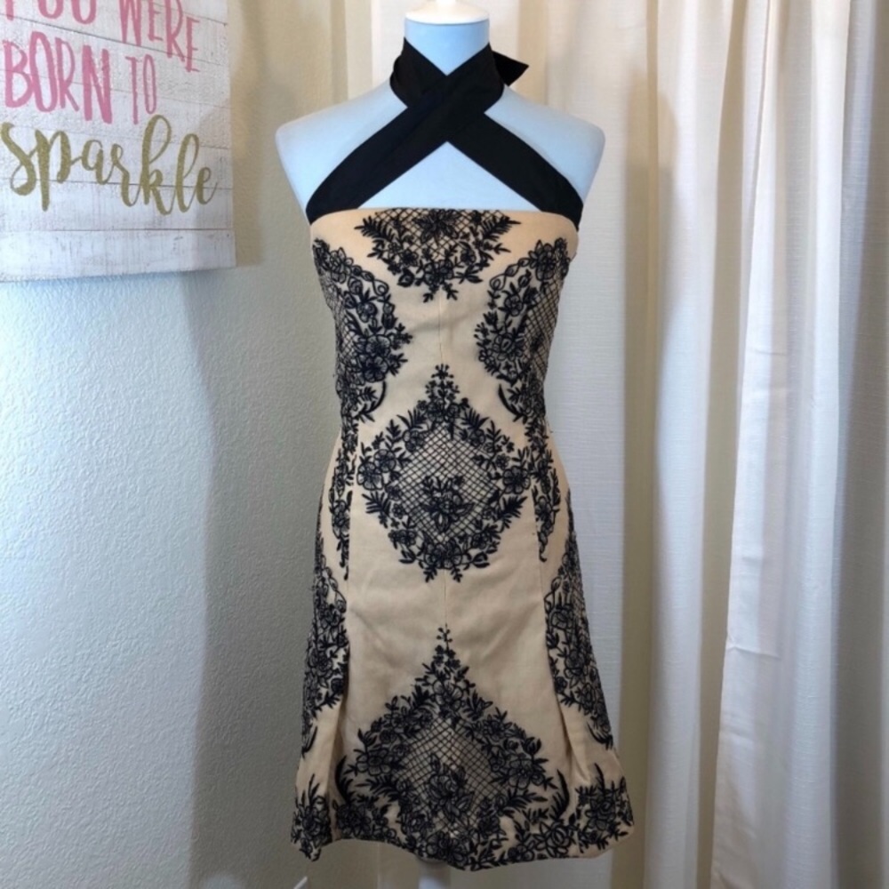 Tracy Reese Nude Multi Strap Embellished Dress